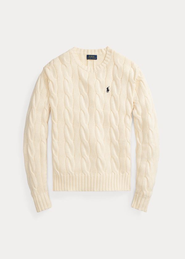 Polo Ralph Lauren Vented-Hem Cable-Knit Striktrøje Dame Danmark (GCRUQ5268)